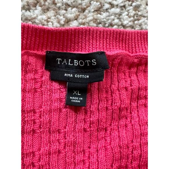Talbots Cardigan sweater, XL, 100% PIMA Cotton, long sleeves, SOFT!! Cable Knit - Picture 3 of 7